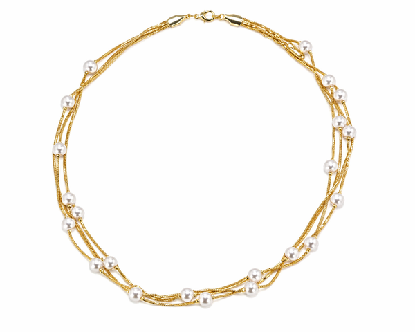 Pearl Layered Gold Necklace