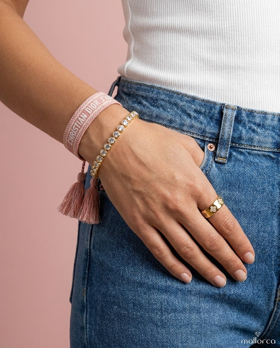 Blush Pink Woven Adjustable Bracelet