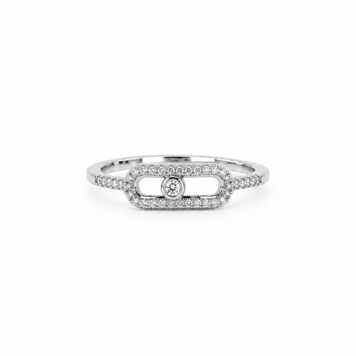 LAST ONE — SIZE 6 | Silver Crystal Buckle Ring