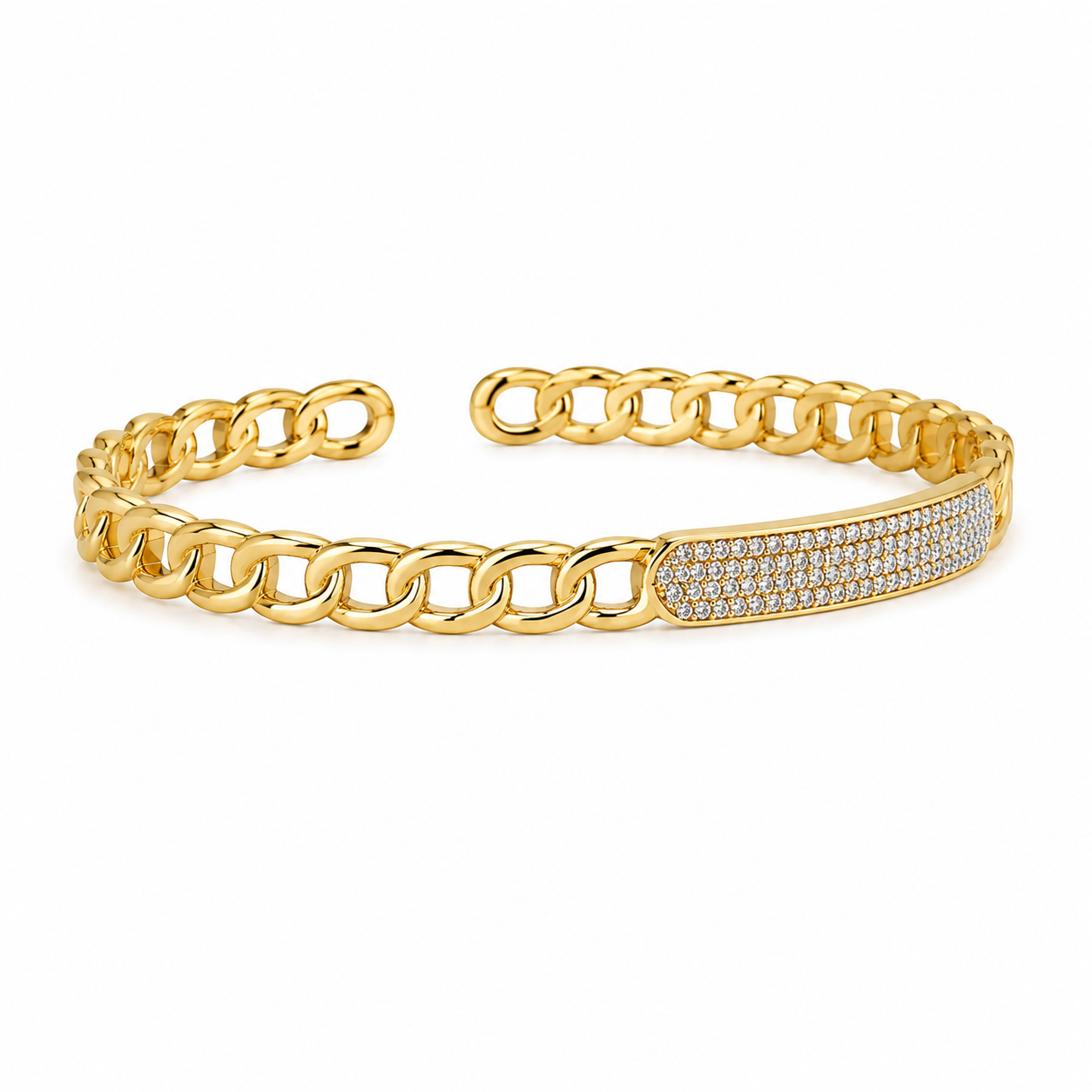 Celeste Pavé Chain Cuff Bracelet