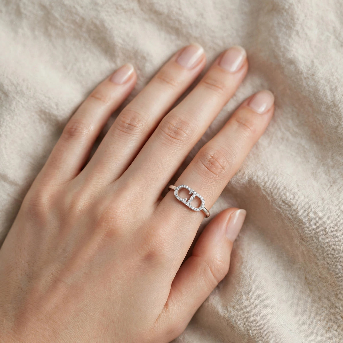 Dainty CD Zircon Ring