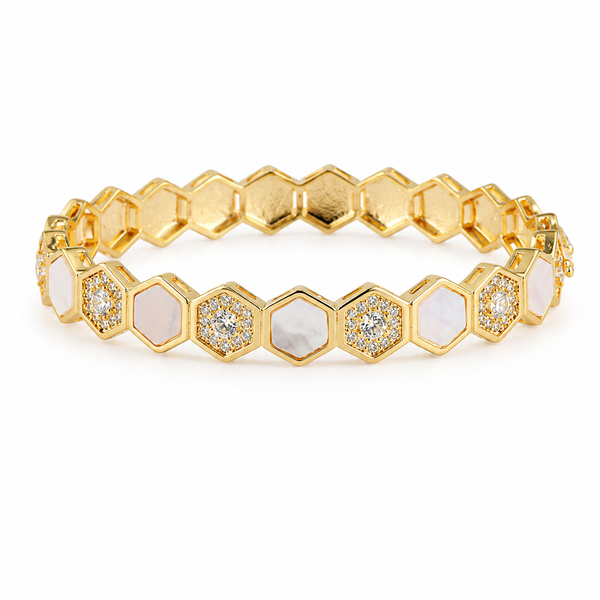 Hexa Pearl Crystal Bracelet