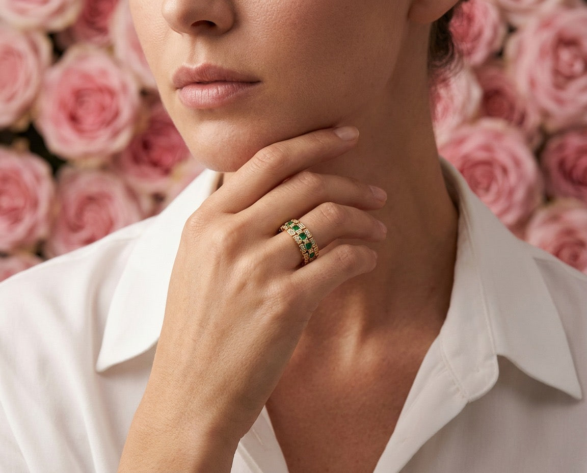 Emerald Royale Gold Ring