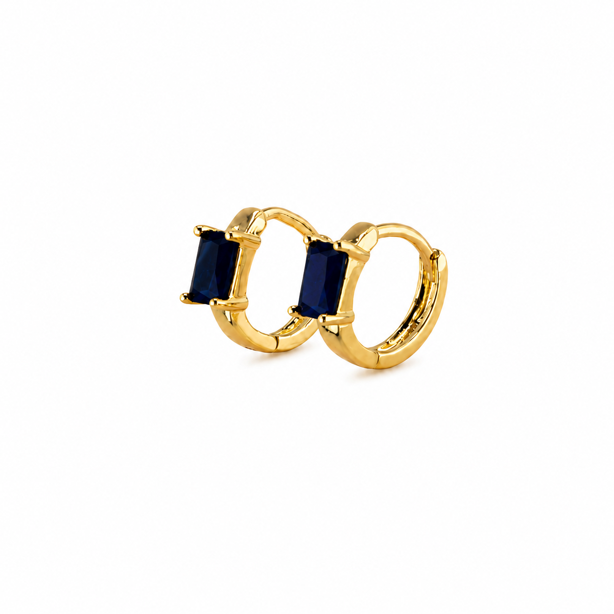 Midnight Blue Crystal Hoop Earrings