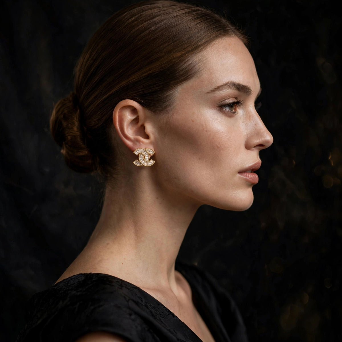 The Radiance Baguette Monogram Earrings