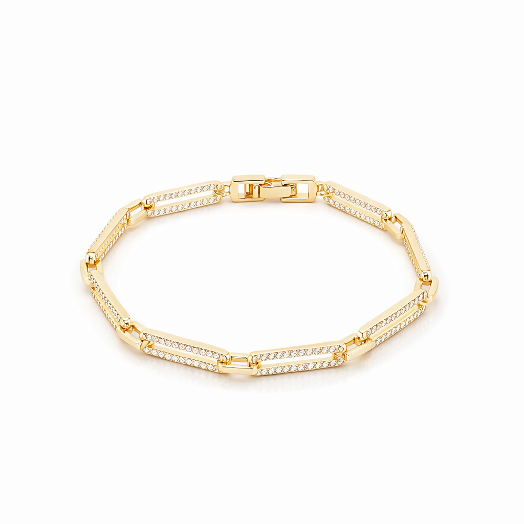 Modern Crystal Link Bracelet