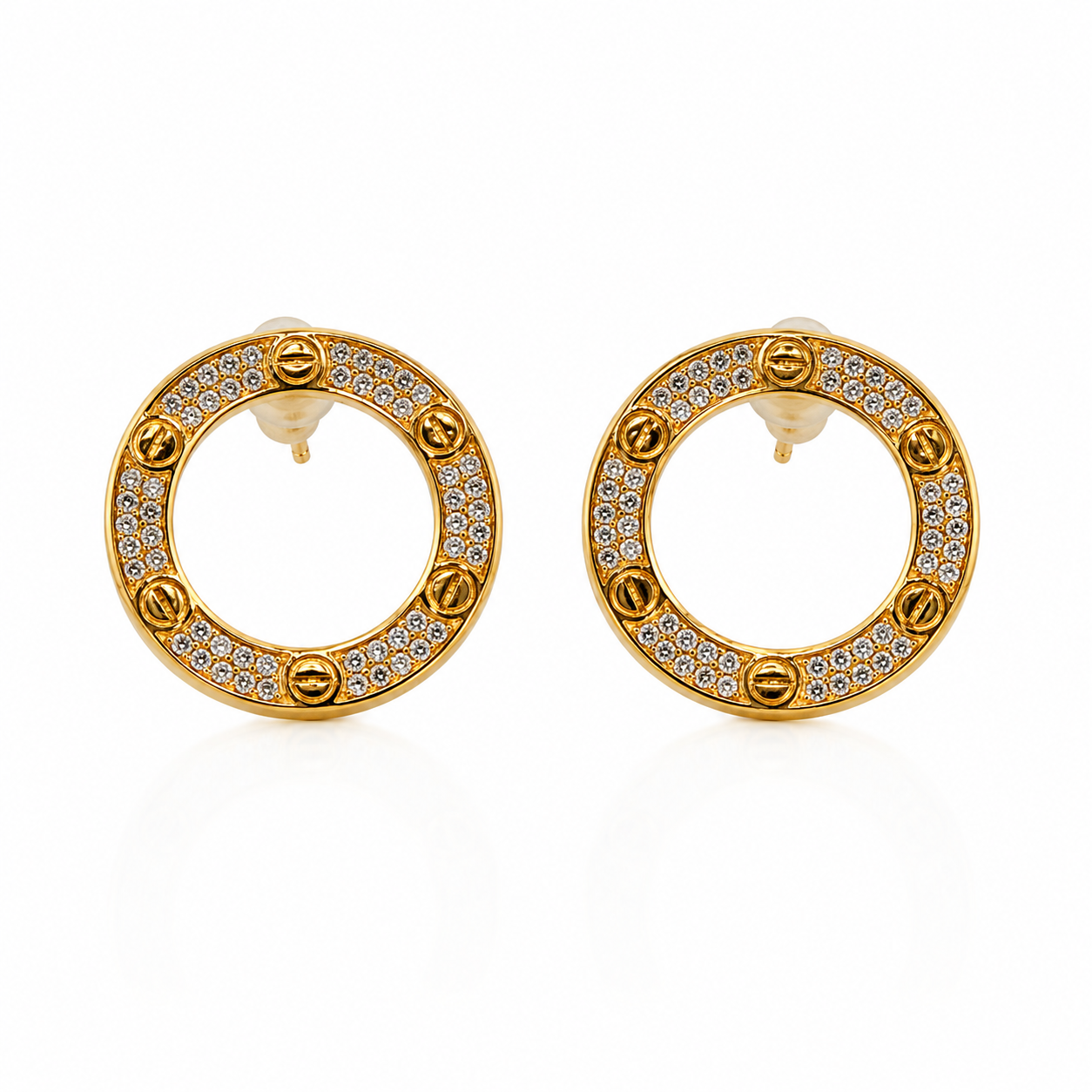 Celeste Halo Circle Stud Earrings