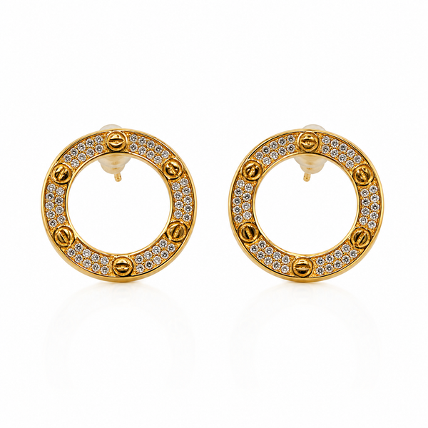 Celeste Halo Circle Stud Earrings