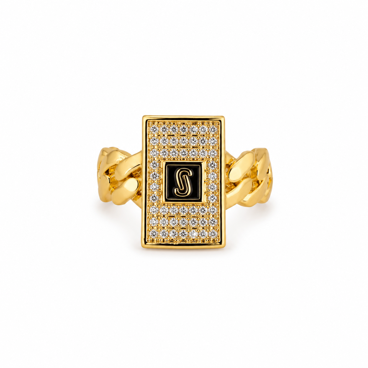 Noir Link Statement Ring
