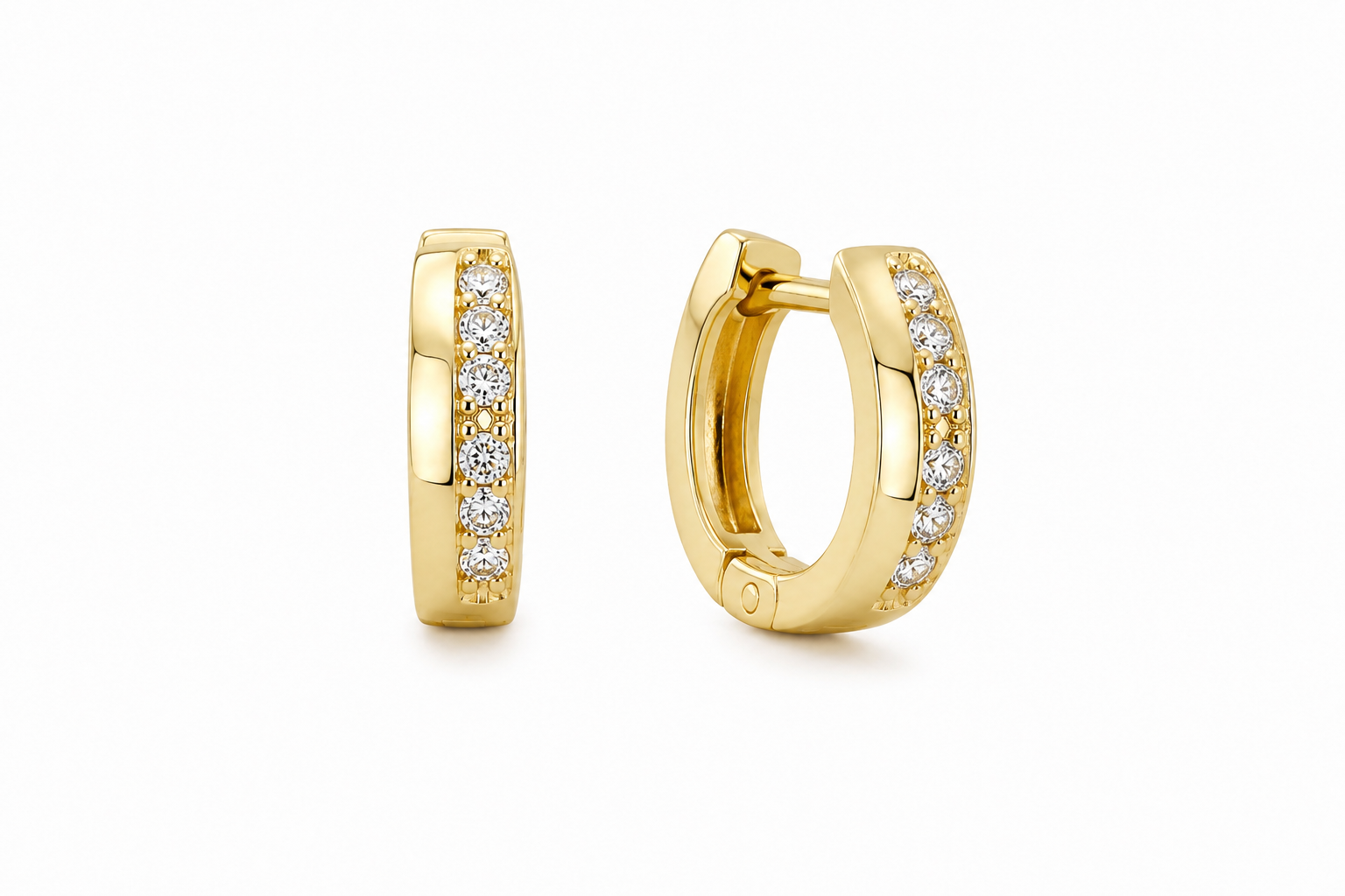 Classic Crystal Huggie Hoop Earrings