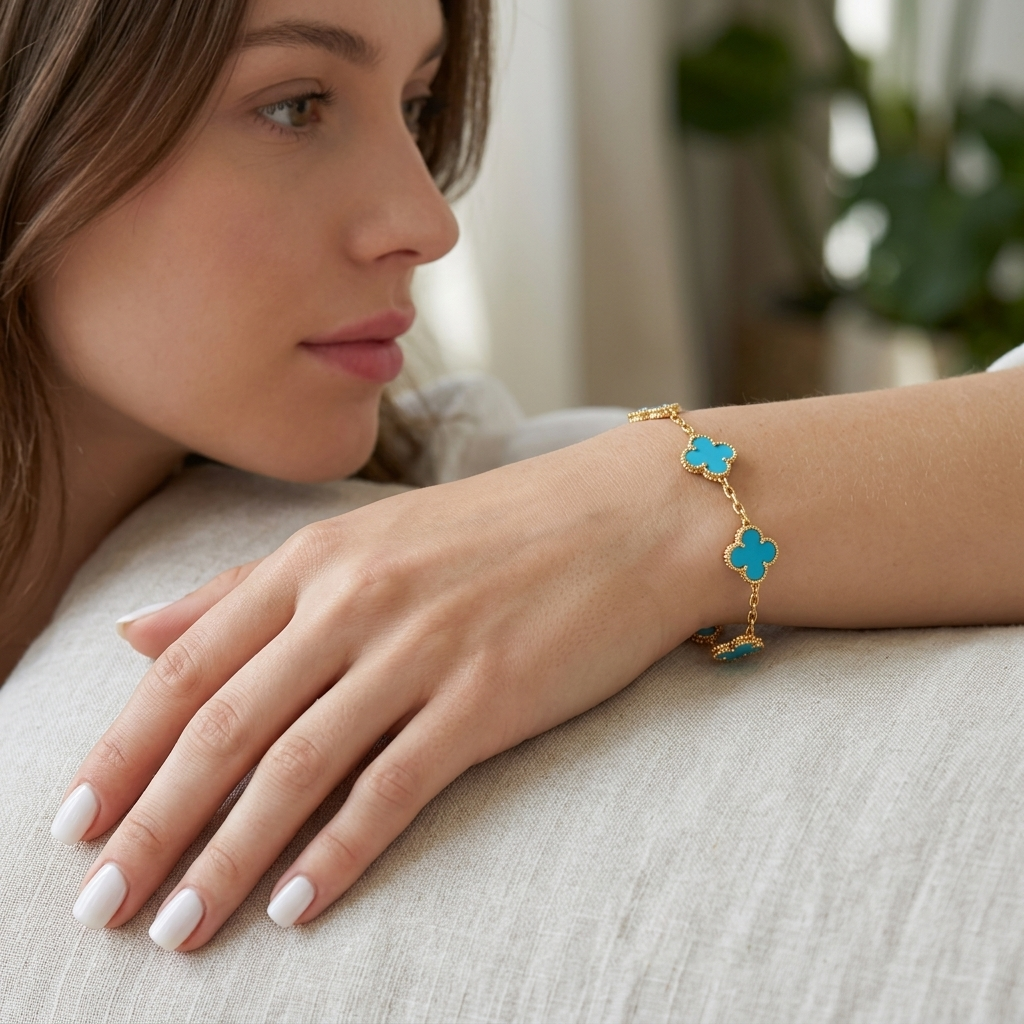 Turquoise Five Clover Bracelet