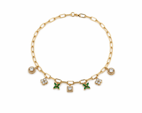 Crystal Charm Gold Necklace