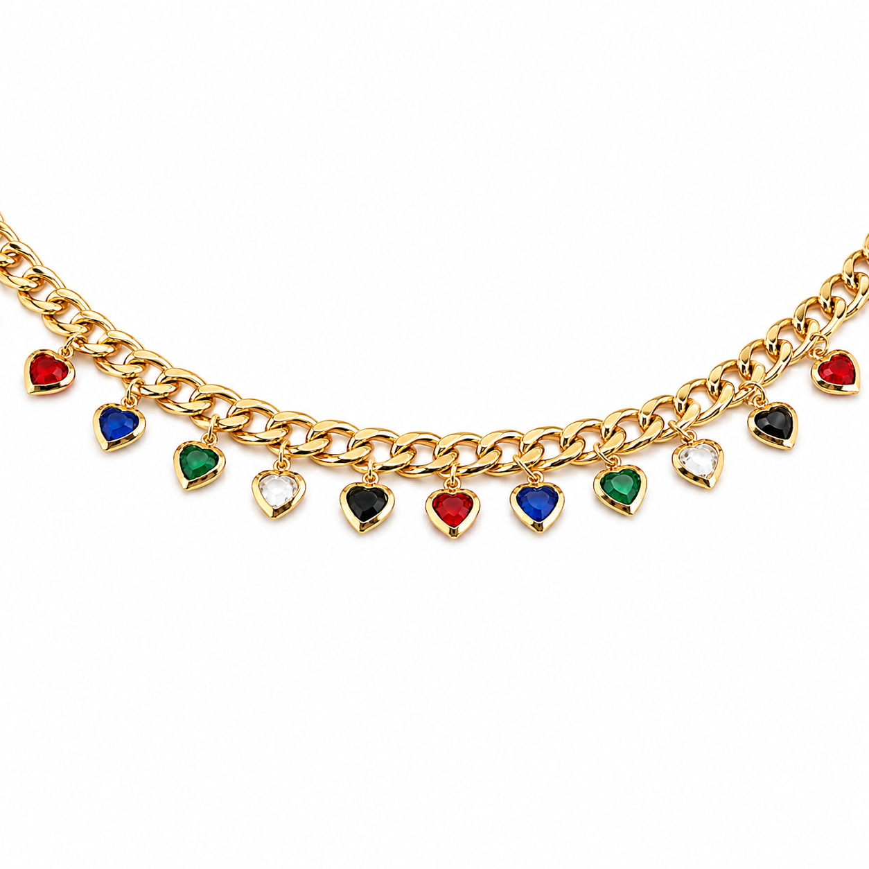 Rainbow Heart Charm Necklace