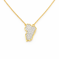Iraq Map Zircon Necklace