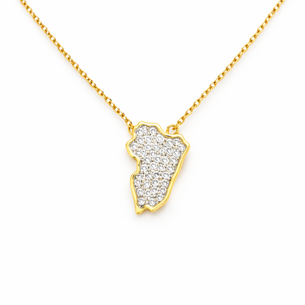 Iraq Map Zircon Necklace