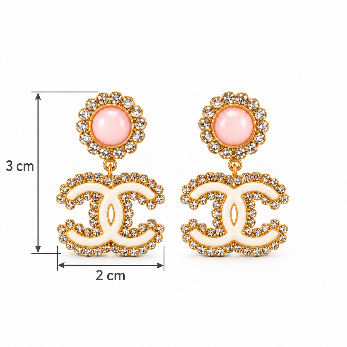 Rosé Royale Pink & Ivory Crystal Drop Earrings