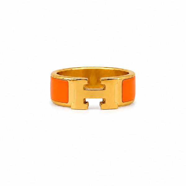 Orange & Gold H Ring