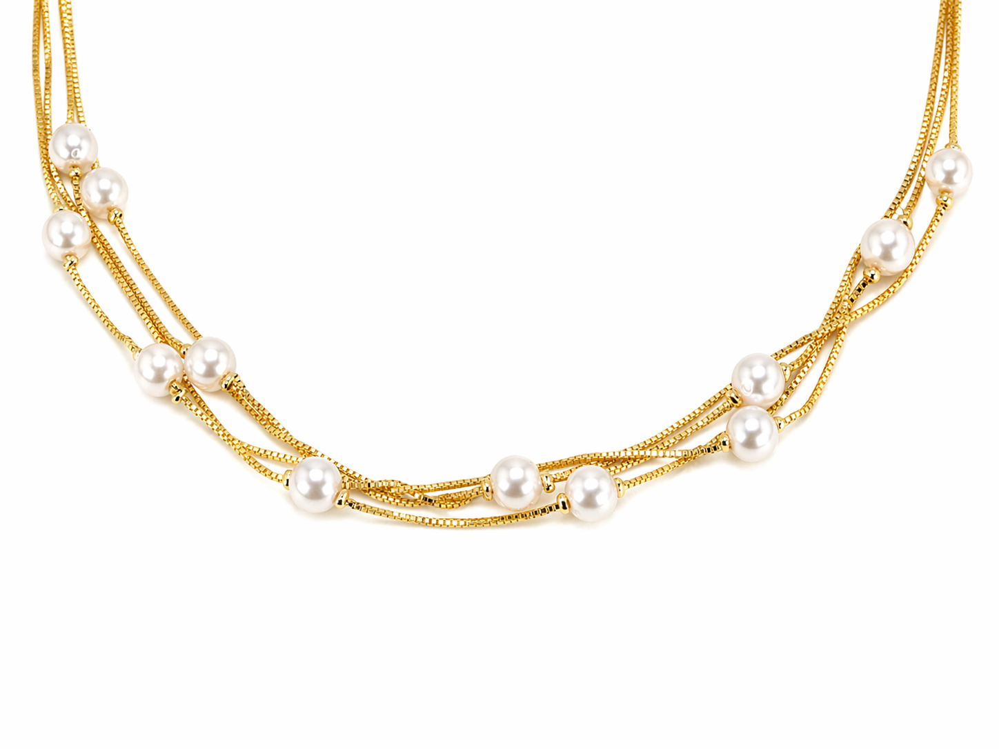 Pearl Layered Gold Necklace