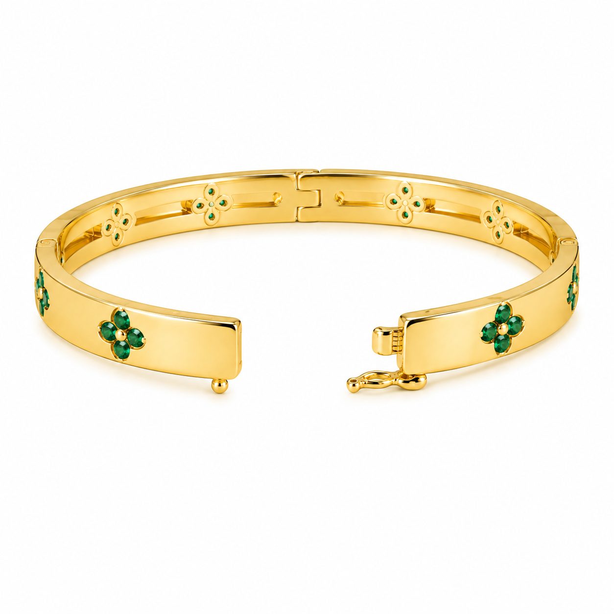 Emerald Clover Bangle