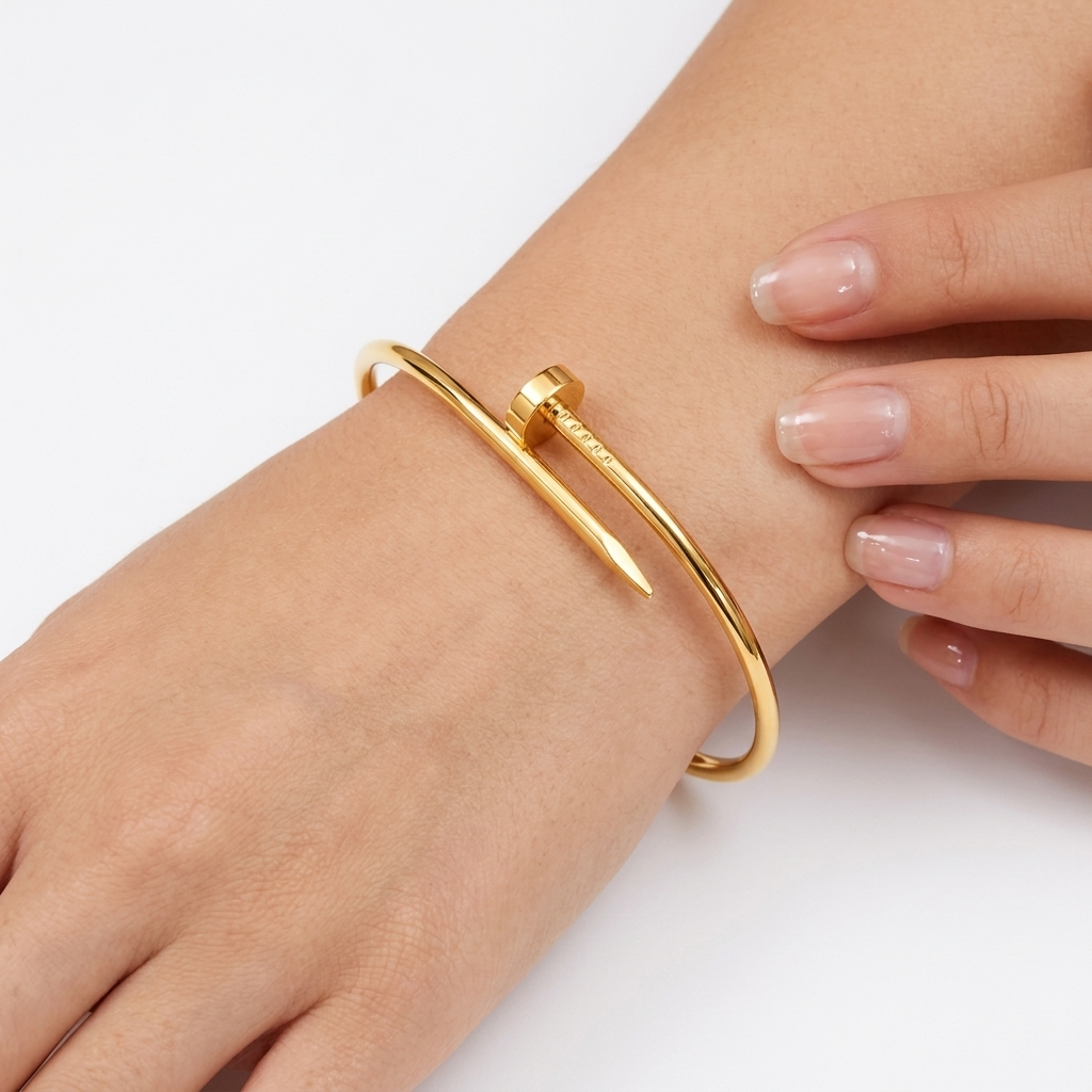 Golden Nail Cuff Bracelet