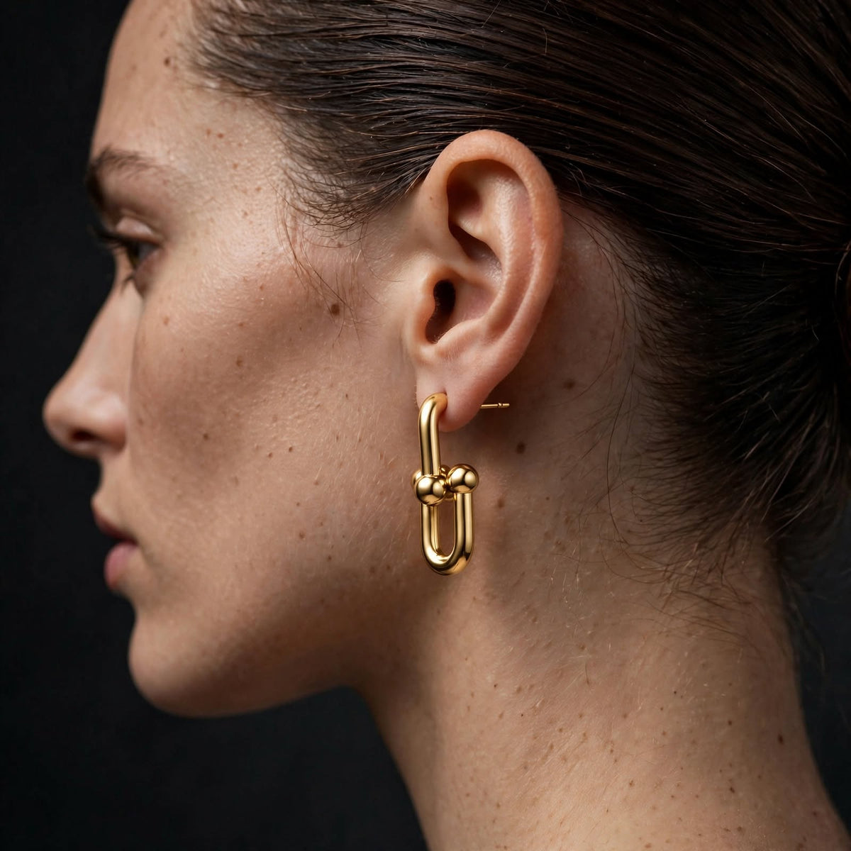 Golden Link Drop Earrings