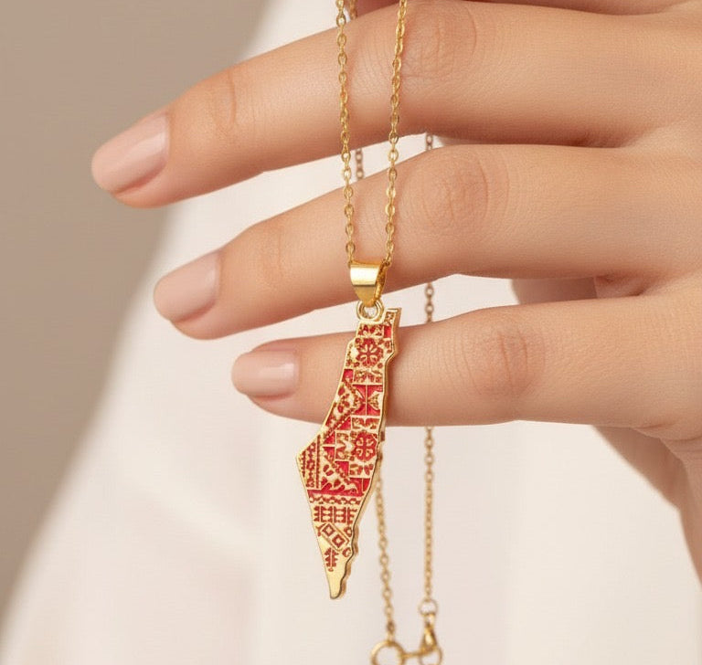Palestine Embroidery Necklace