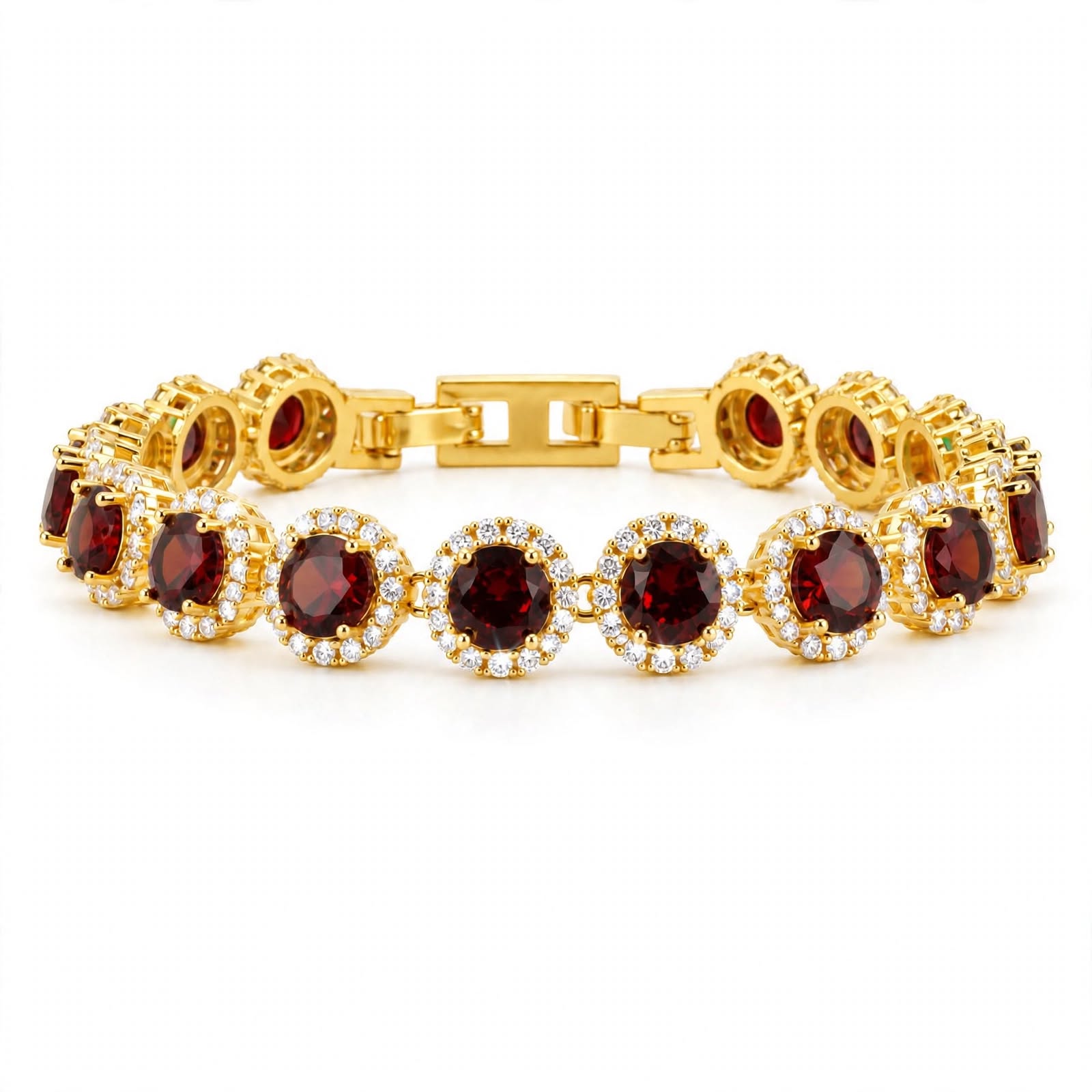Valencia Ruby Halo Bracelet