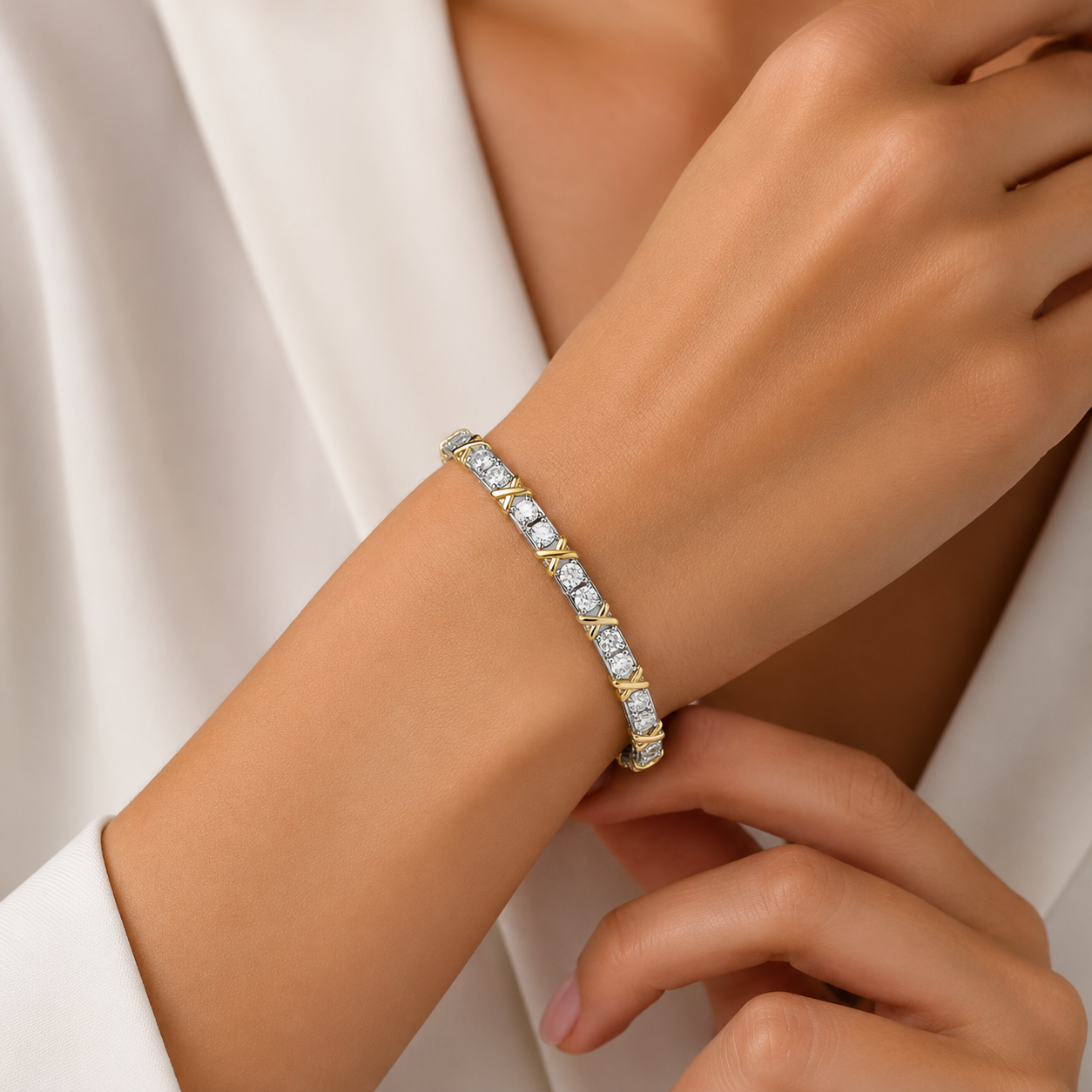 Luxe Crystal X Bangle