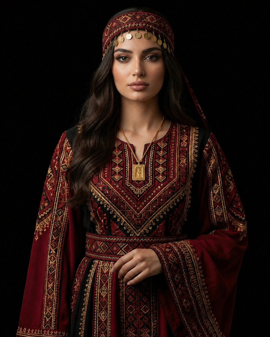 Ottoman Square Pendant Necklace