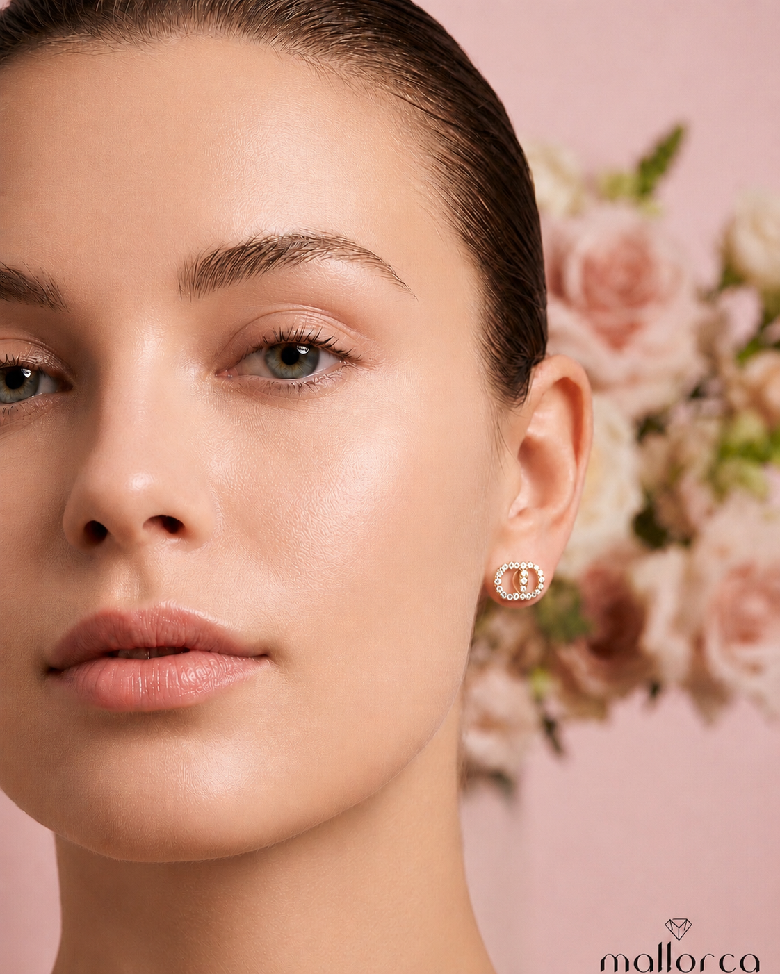 Luxury Zircon Link Stud Earrings