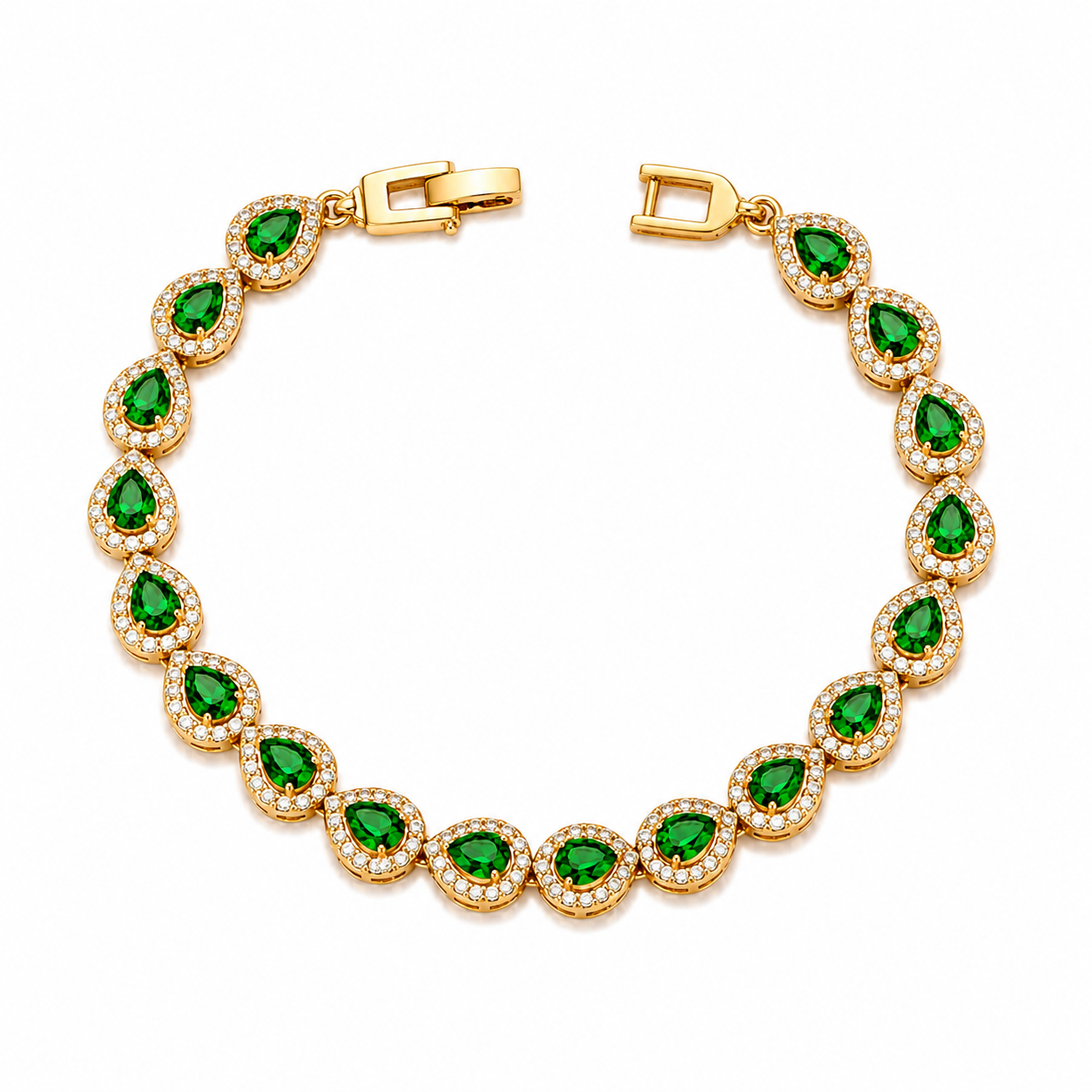 Emerald Royale Pear Zircon Bracelet