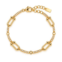 LIA Paperclip Pavé Bracelet