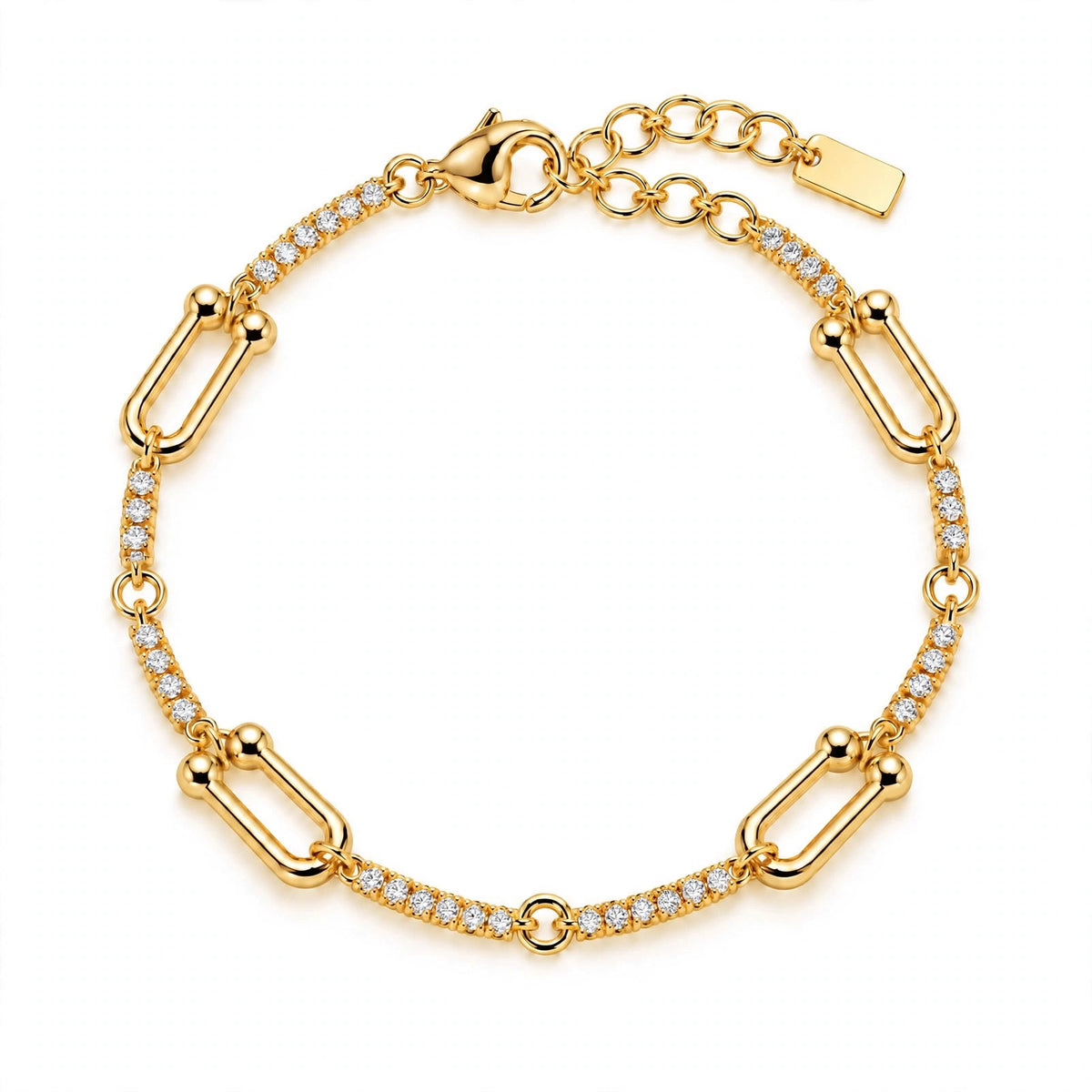 LIA Paperclip Pavé Bracelet