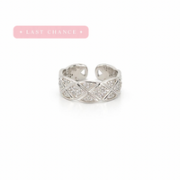 Vintage Crystal Adjustable Ring