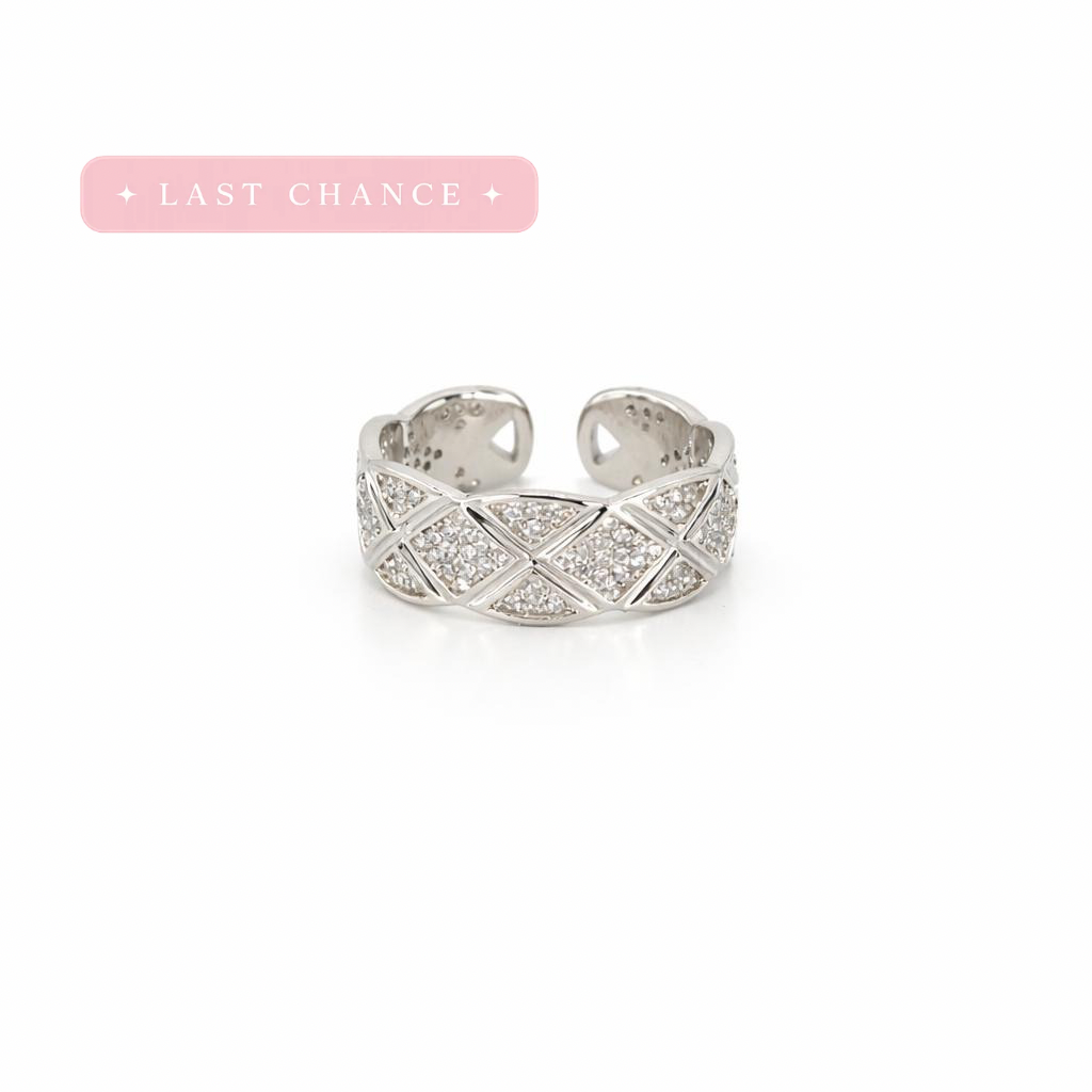 Vintage Crystal Adjustable Ring