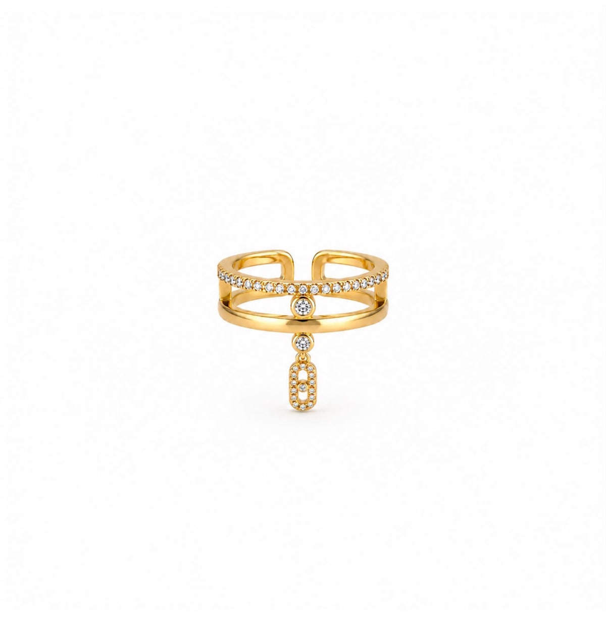 Zircon Drop Open Ring