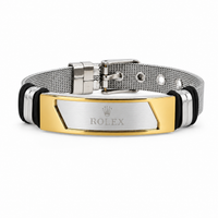 Men’s Two-Tone Mesh ID Bracelet