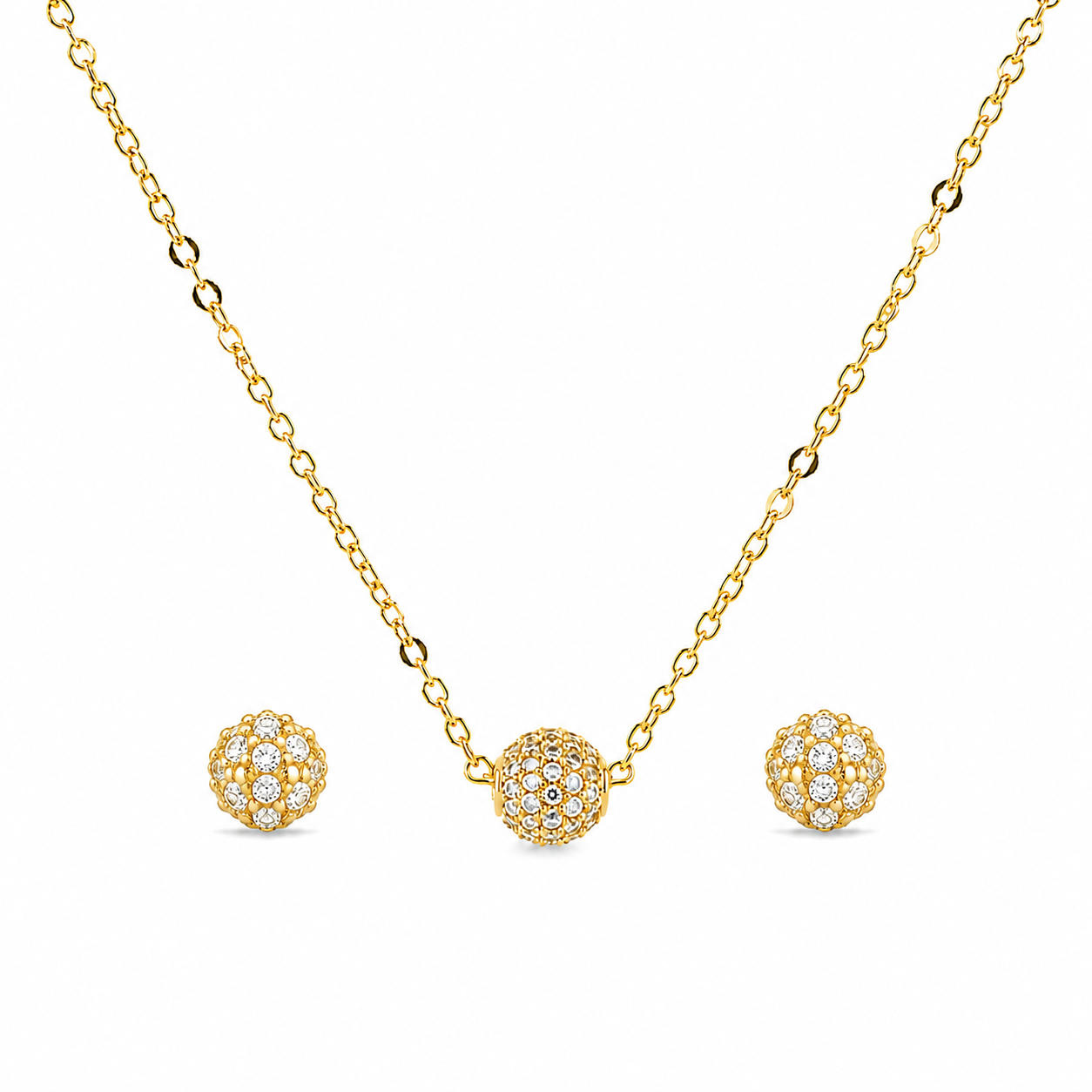 Radiant Pave Ball Jewelry Set