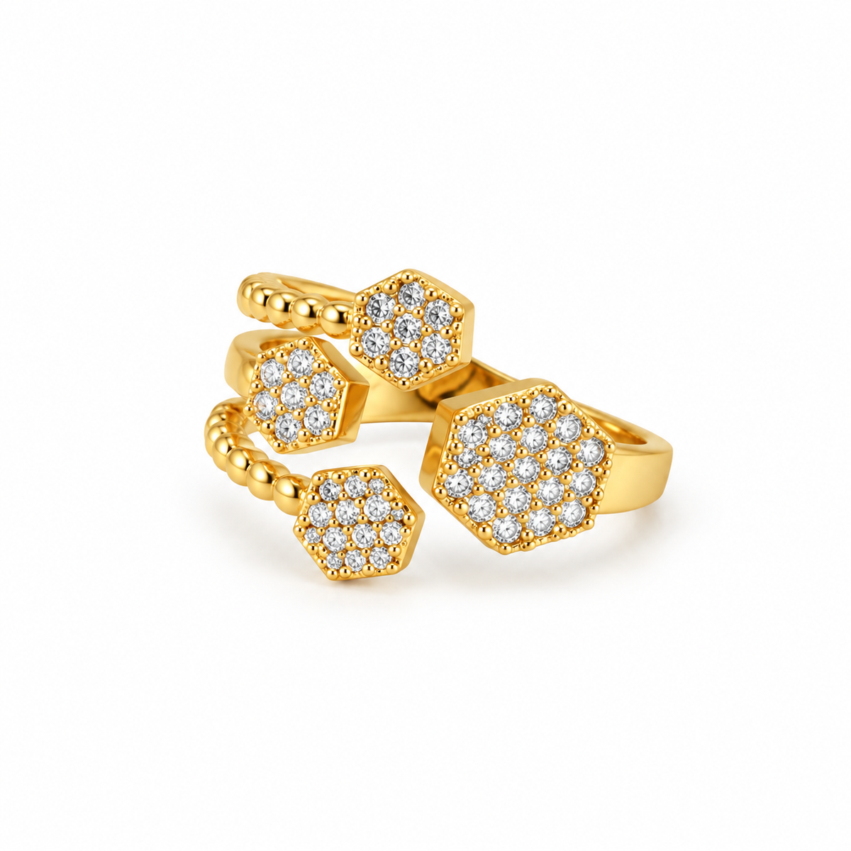 Elara Hexagon Bracelet & Ring Set