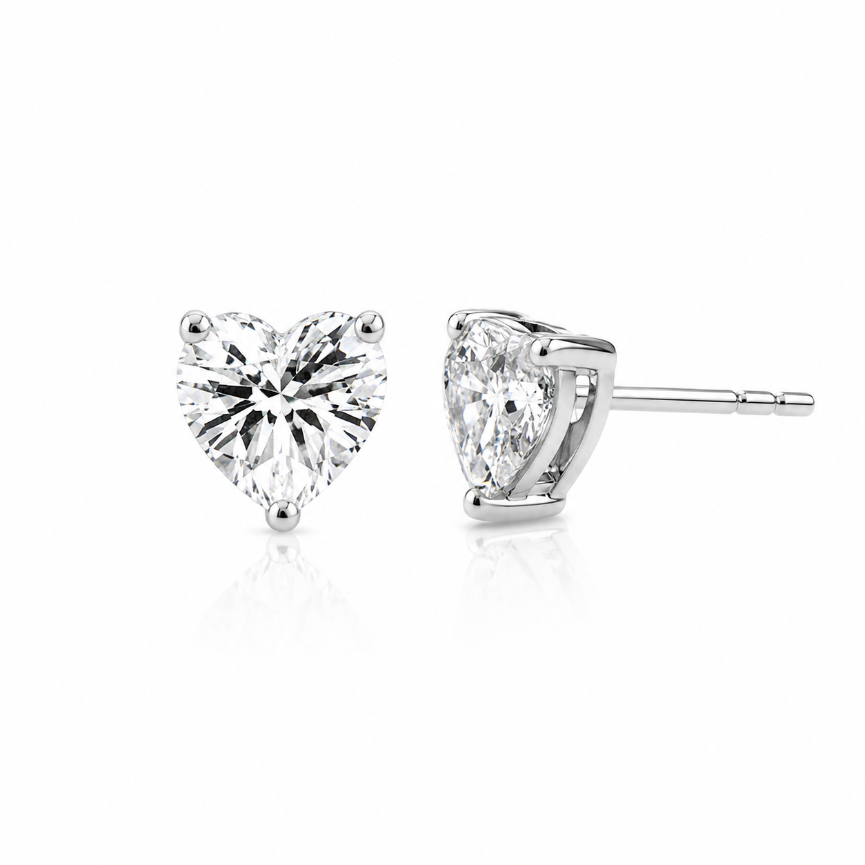 Heart White Sapphire Jewelry Set – 925 Sterling Silver
