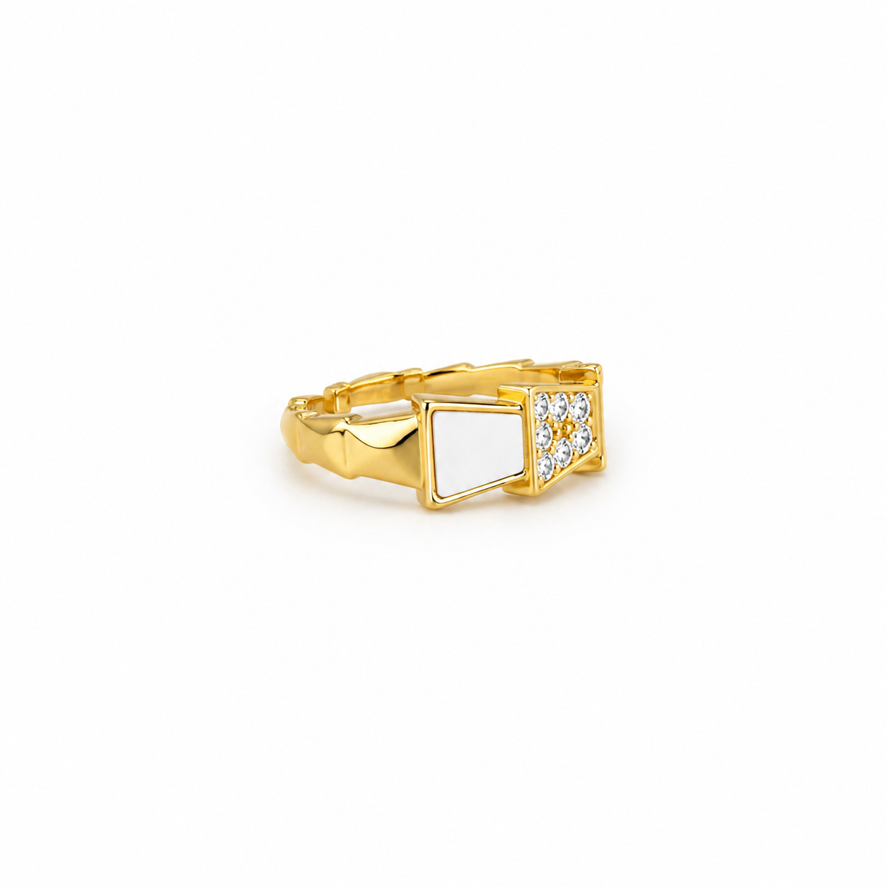 Luxe Pearl Crystal Open Bangle