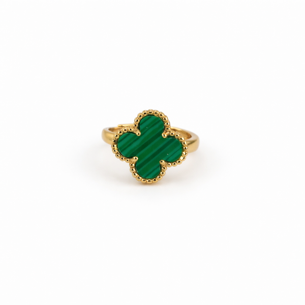 Luxe Emerald Clover Ring