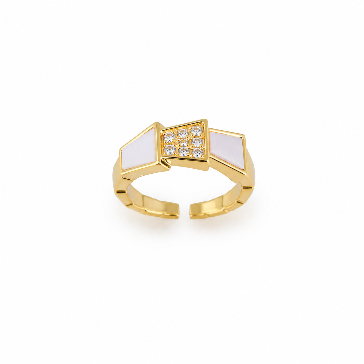 Luxe Pearl Crystal Open Bangle