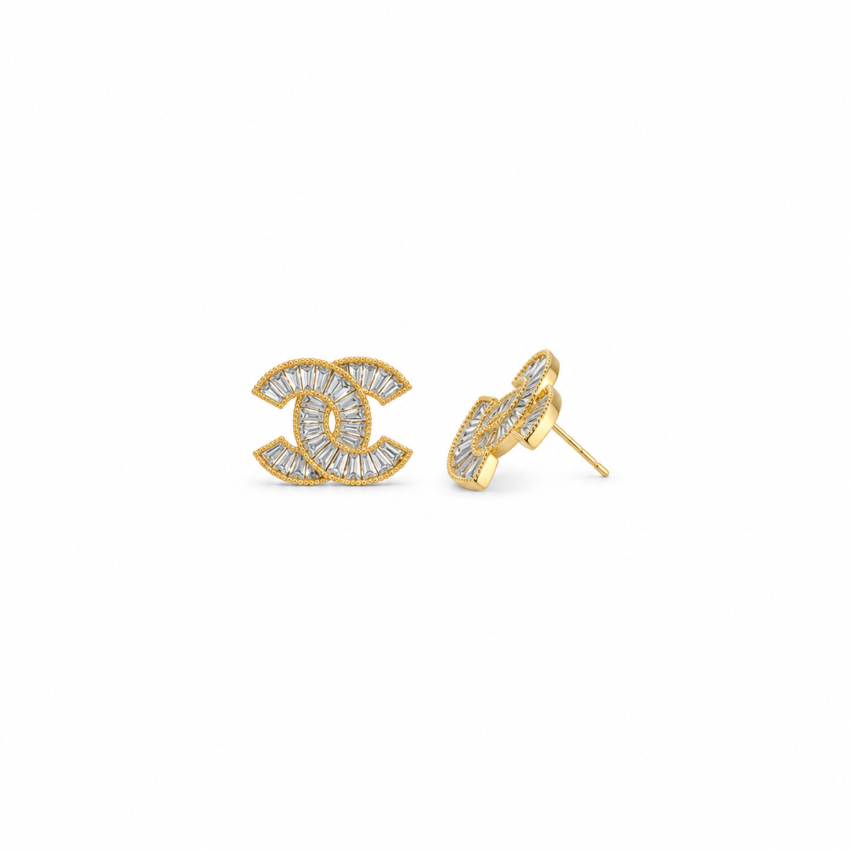The Radiance Baguette Monogram Earrings