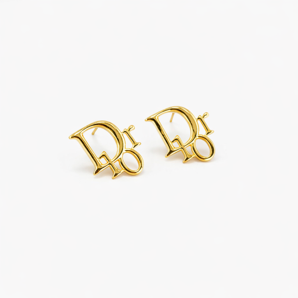 Double Letter Monogram Stud Earrings