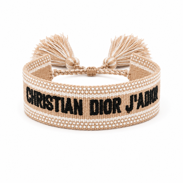 Beige Woven Adjustable Bracelet