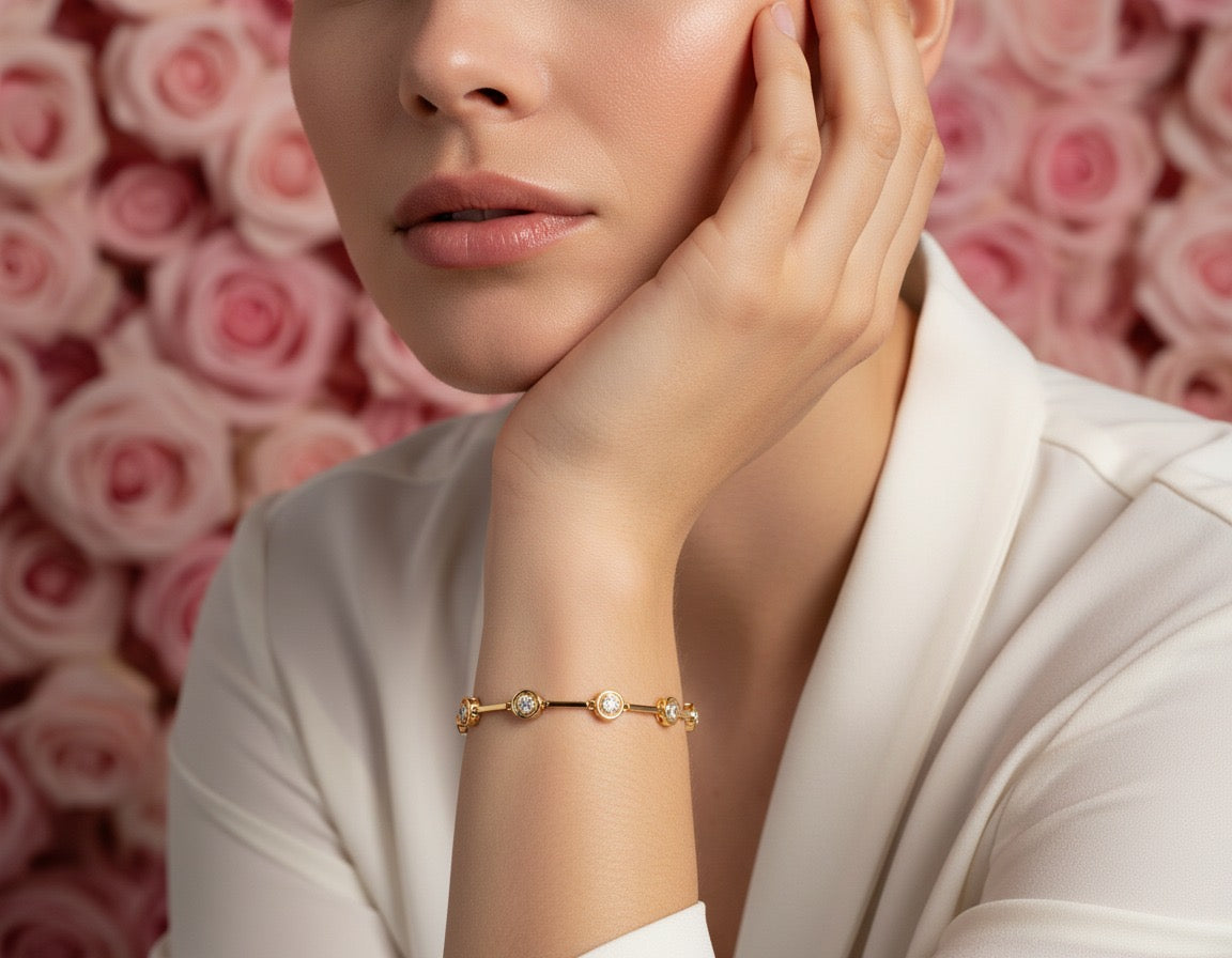 Crystal Station Gold Bracelet