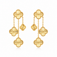 Golden Clover Cascade Earrings