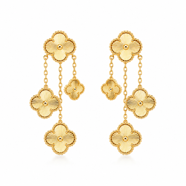 Golden Clover Cascade Earrings