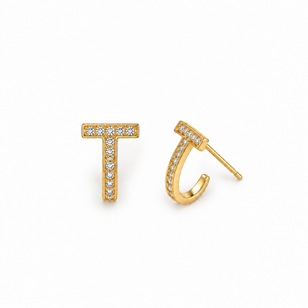 The T-Line Zircon Stud Earrings